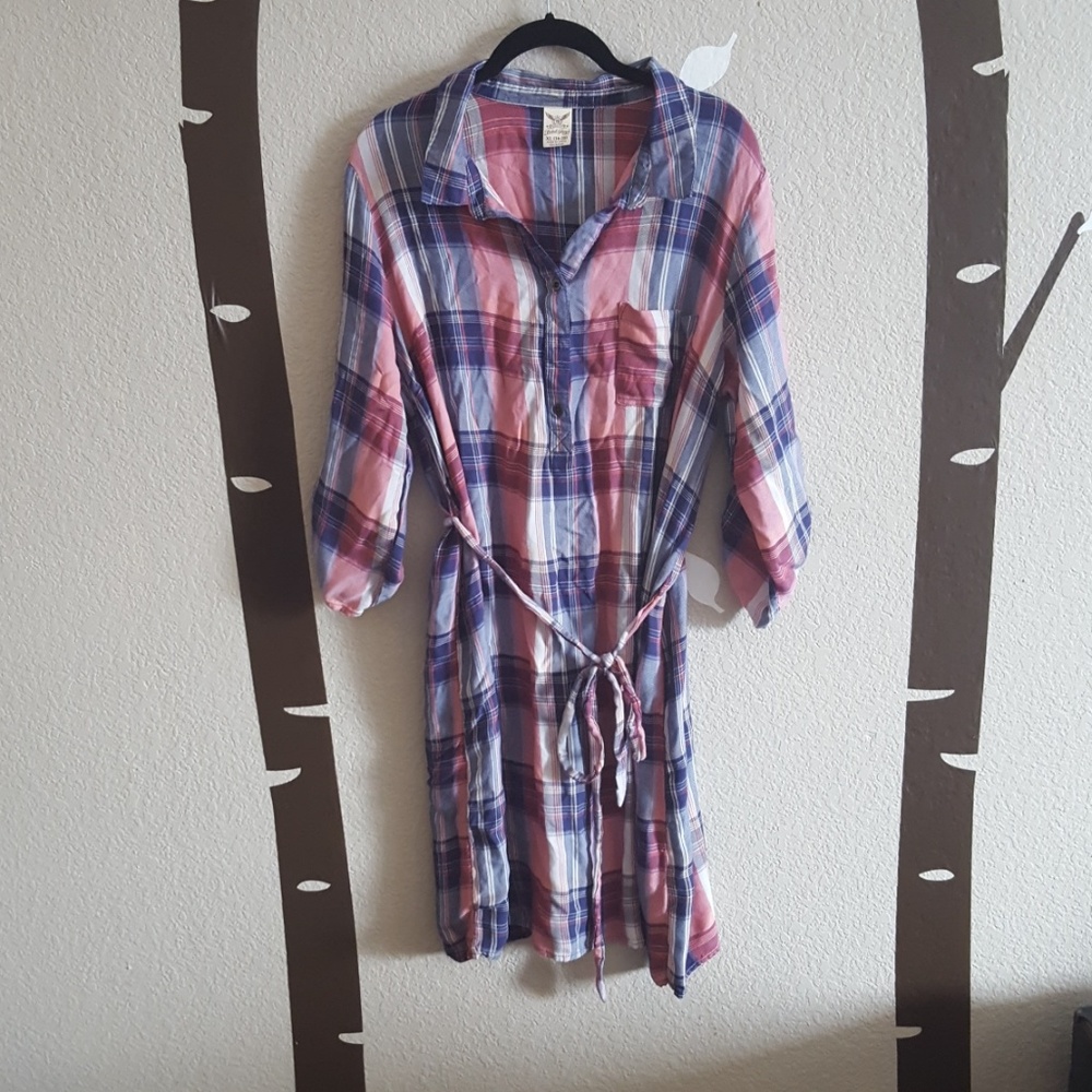 🌵Faded Glory Plaid Shirt Dress